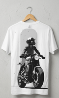 Cafe Racer Graphic Tee – Monochrome White