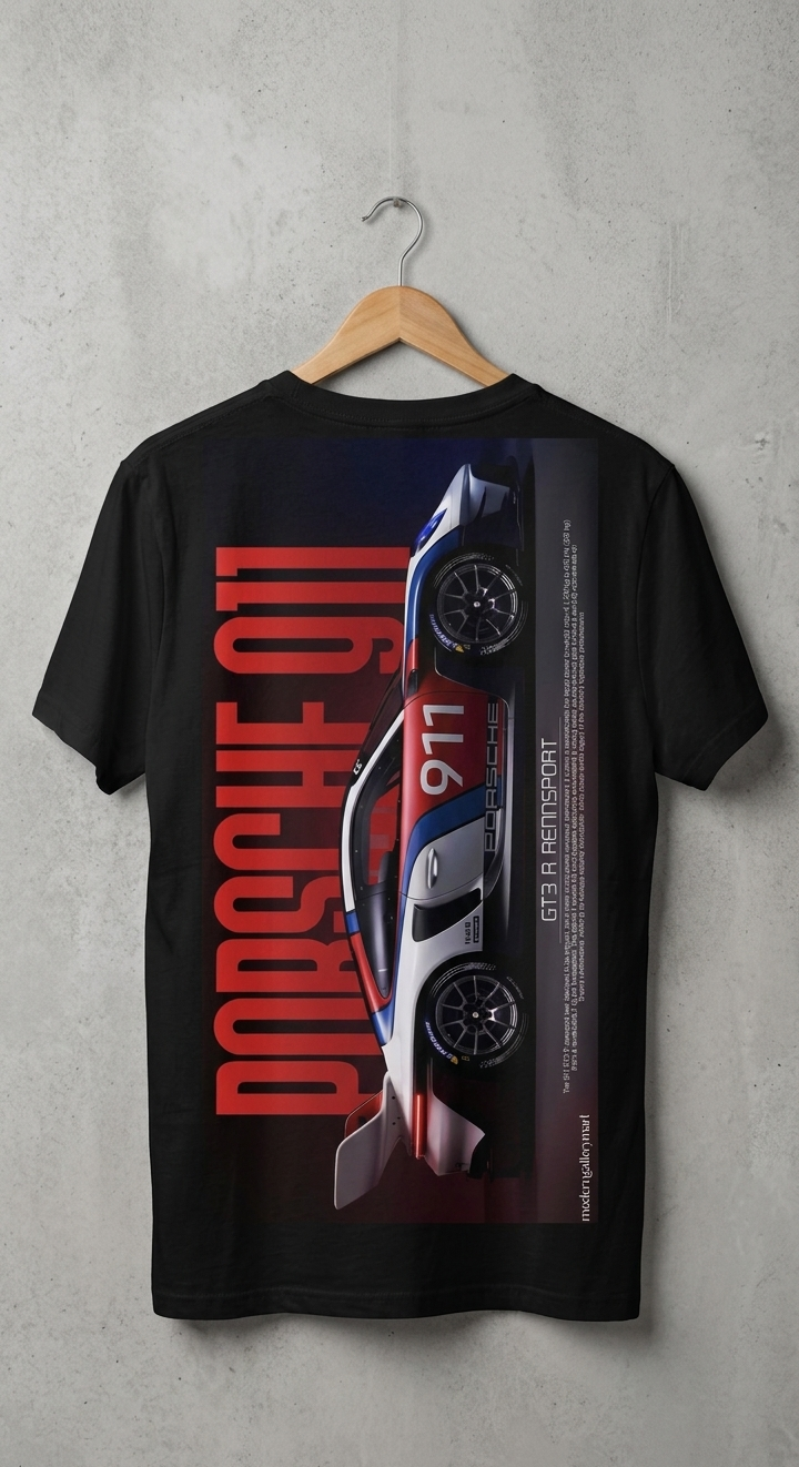 "Rennsport 911" Cinematic Graphic Tee – Pitch Black