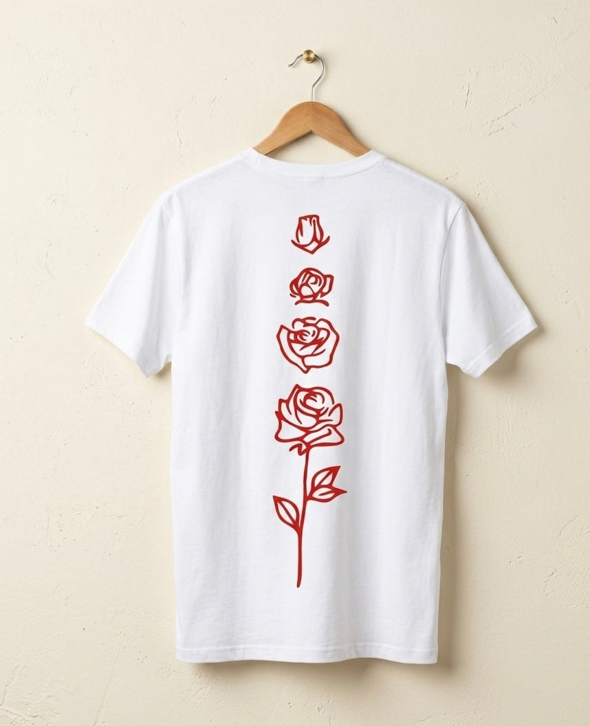 Bloom in Stages | Minimalist Rose Growth Graphic Tee