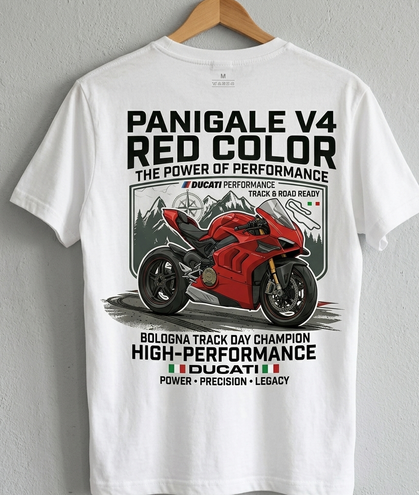 Panigale V4 "Bologna Track Day" Graphic Tee – Racing White