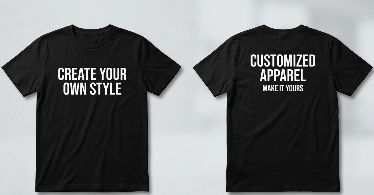 Customizable Premium Black/ White T-Shirt (Front & Back Print)