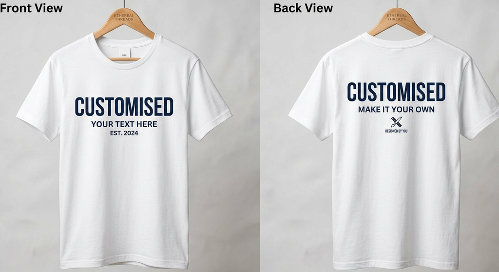 Customizable Premium Black/ White T-Shirt (Front & Back Print)