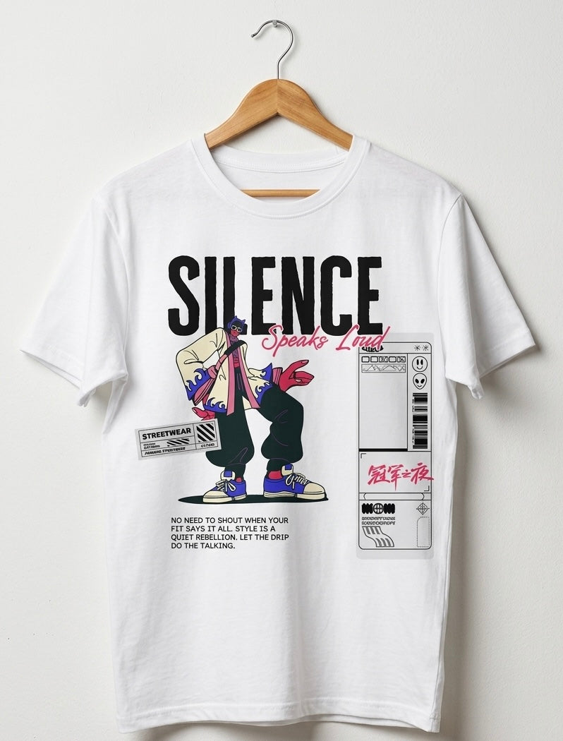 “Silence Speaks Loud” Anime Streetwear Tee