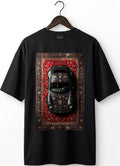 Men's Oversized Porsche Printed Cotton T-Shirt - Black/White